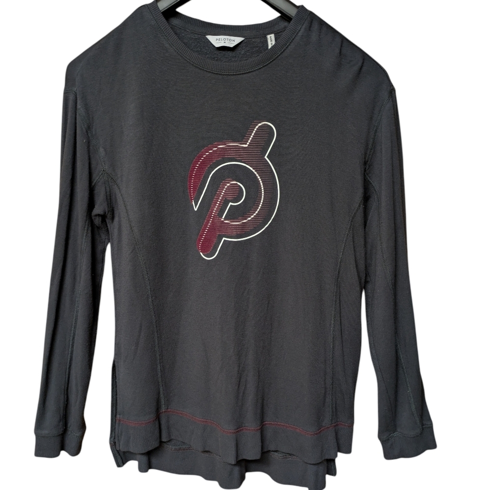 Peloton Weekender Side Slit Pullover Top Gray Size Medium